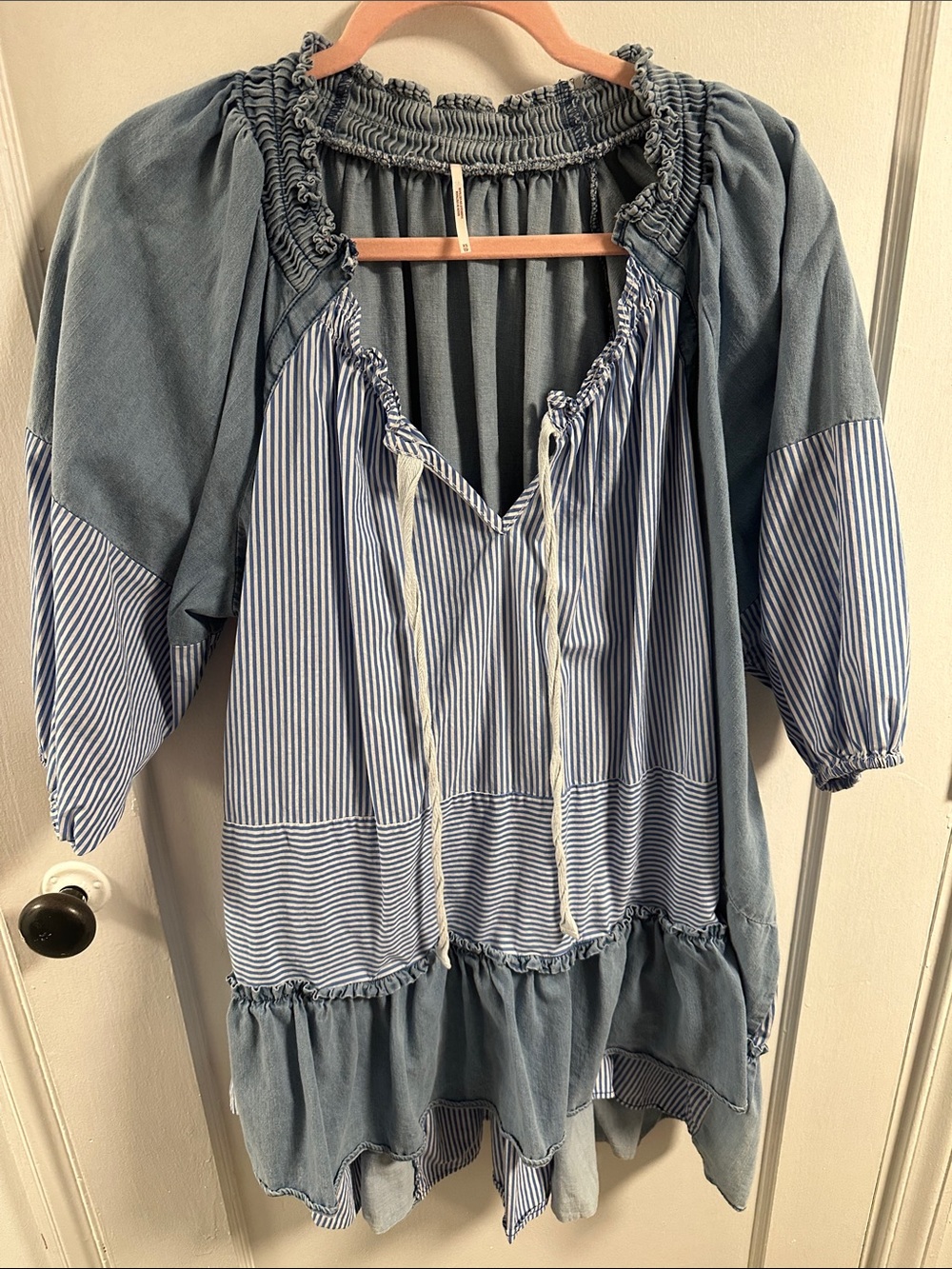 Free People Oversized Striped Peasant Tunic/Dress